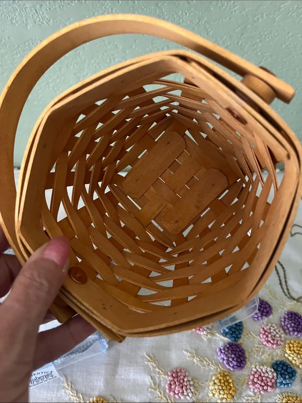 Longaberger 2001 Horizon of Hope Basket Paisley Liner Protector